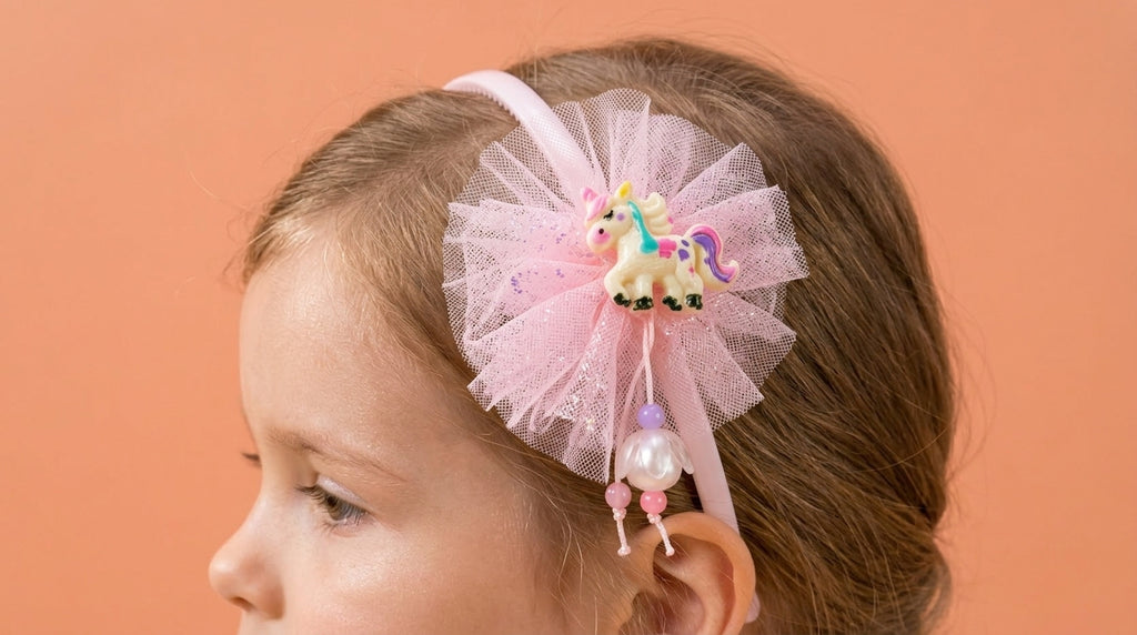 Pastel Unicorn Headband With Tulle bow
