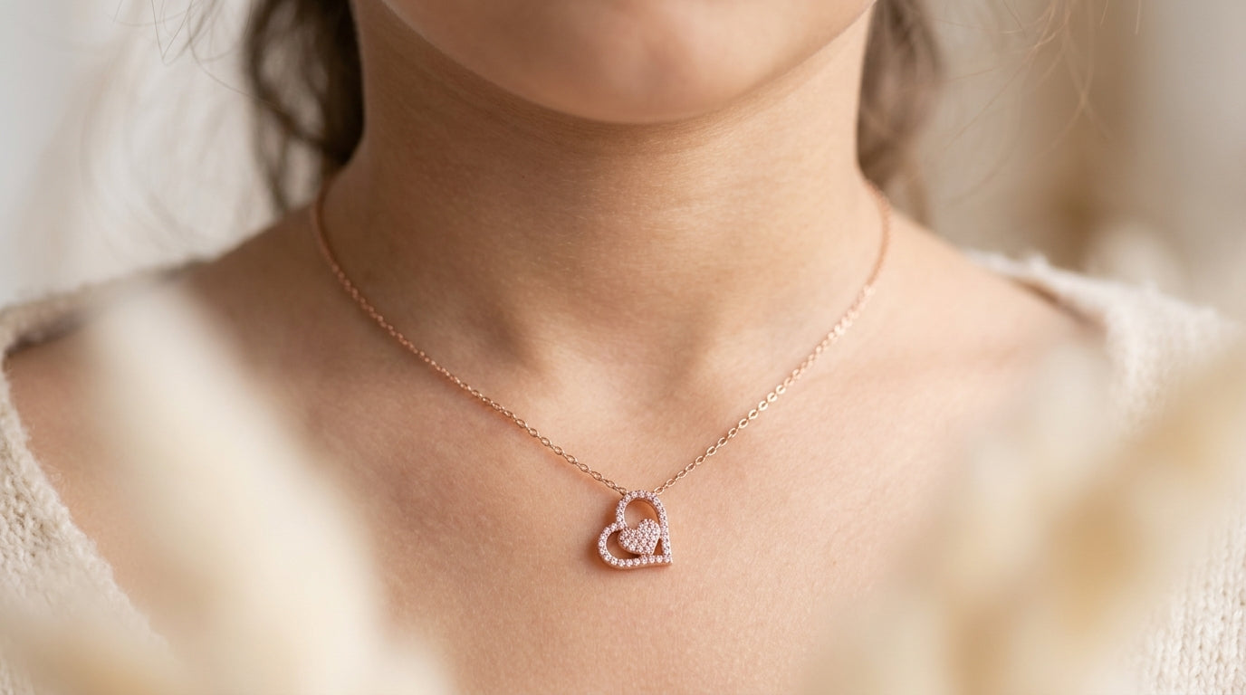 Elegant Rose Gold Heart Chain