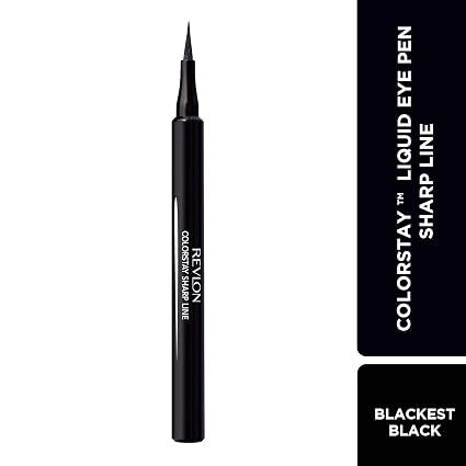REVLON Colorstay Sharp Line Liquid Eye Pen, 24 HRS, Waterproof, Smudge & Transfer Proof, Blackest Black
