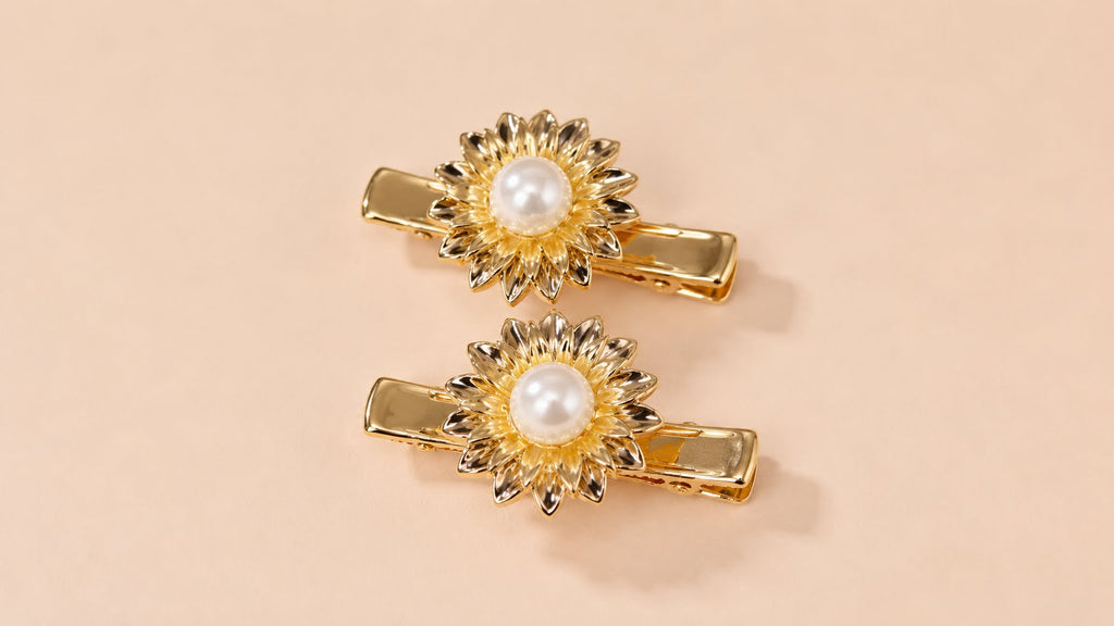 Golden Sunflower Side Clip (1 Pair)