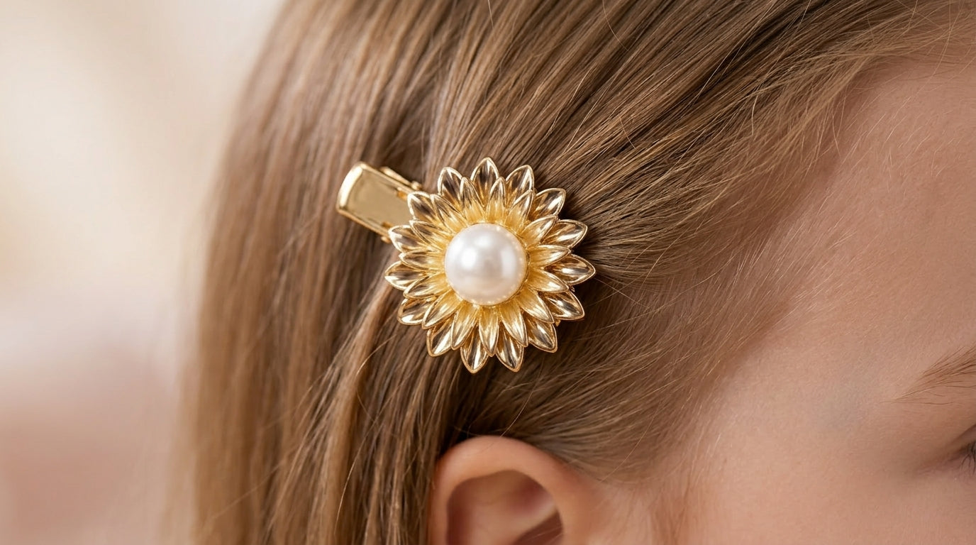 Golden Sunflower Side Clip (1 Pair)