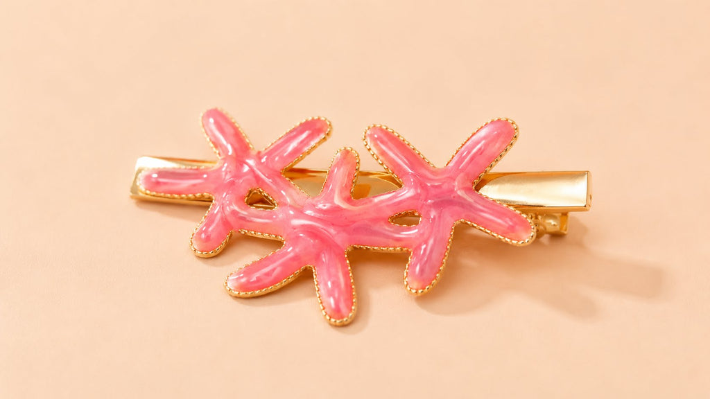 Glossy Pink Starfish Side Clip