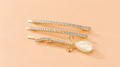 Gold Side Pins with Rhinestone accents