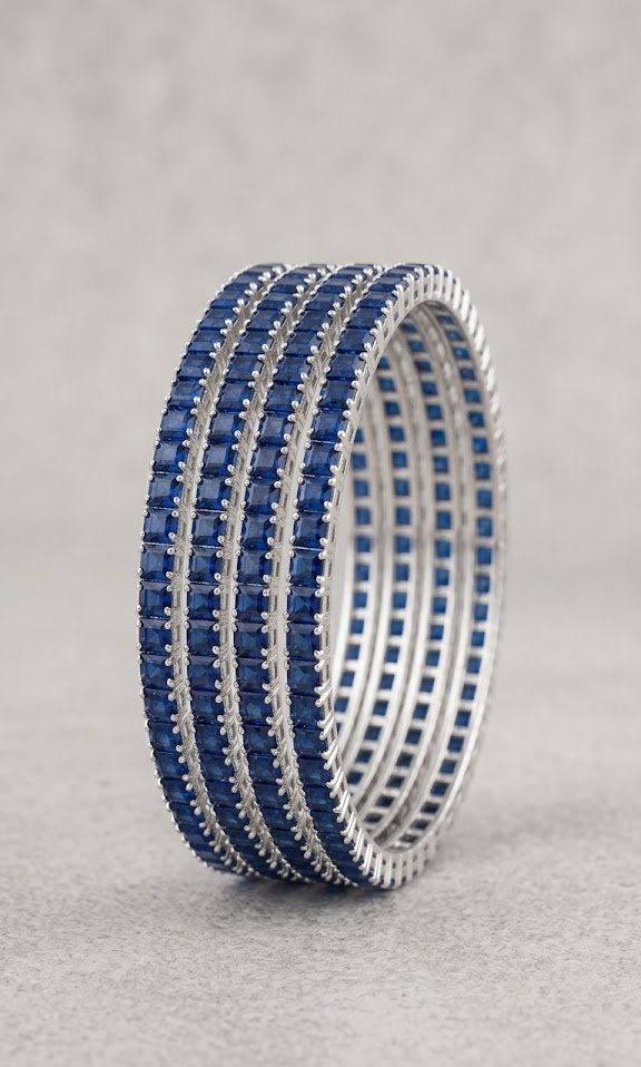 Blue Stone Bangle (4 Pcs)