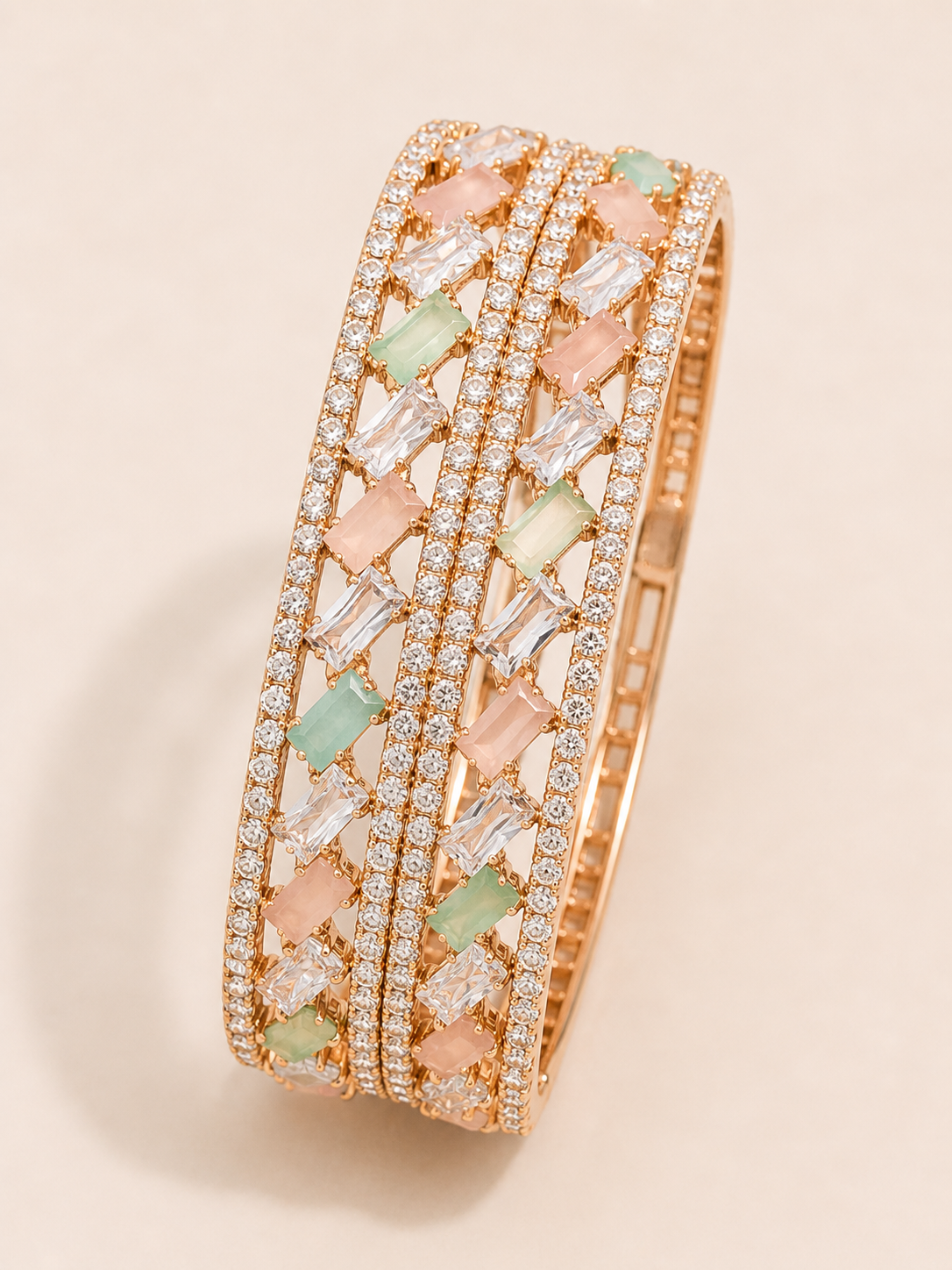 Stone Bangle - Multi Colour ( 2 Pcs)