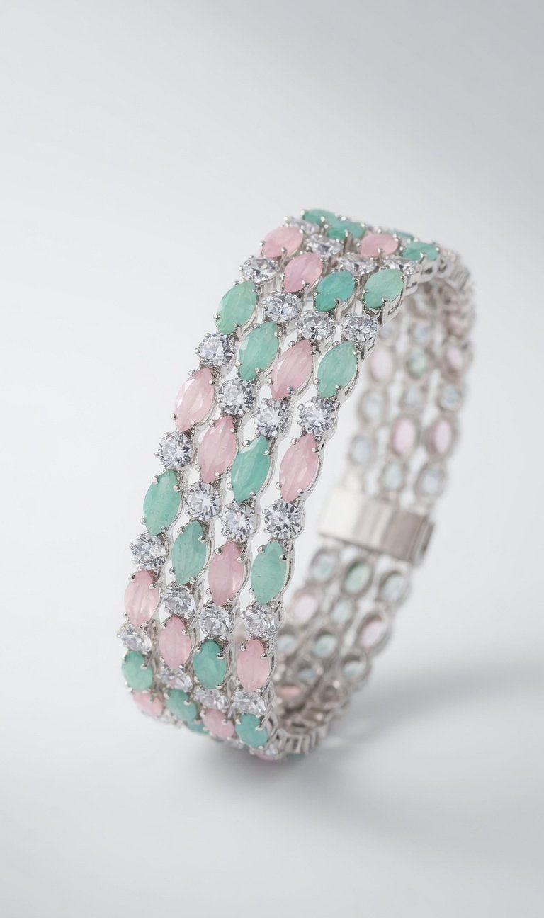Blue and Pink Bangle (4 Pcs)