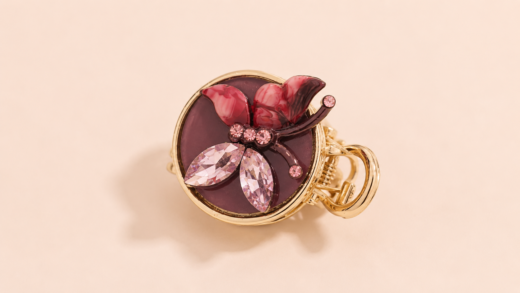 Maroon Round Catch Clip