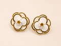 White Flower Type Earrings