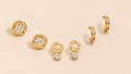 Stone Gold Earring Set