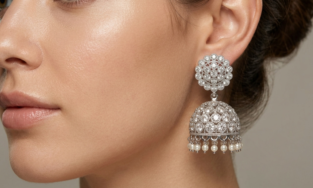 Elegant Silver Jhumki