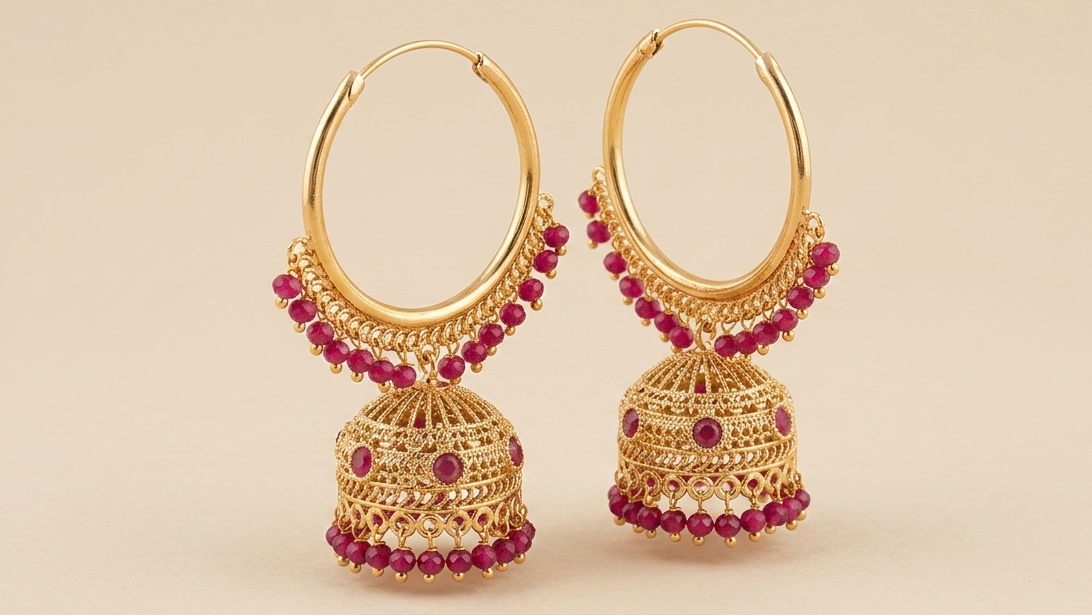 Pink Bead Earring