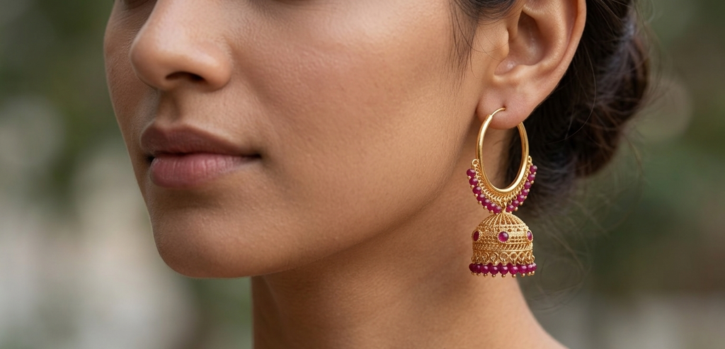 Pink Bead Earring