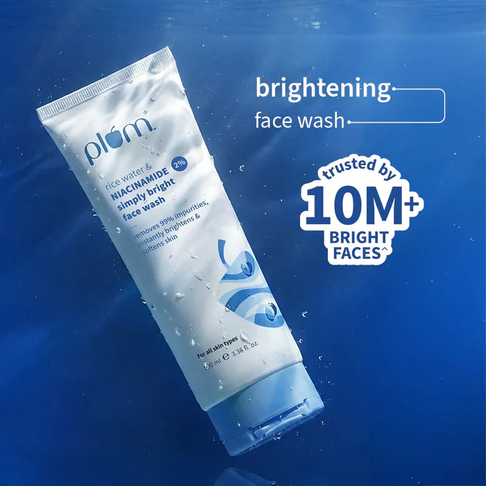 PLUM 2% Niacinamide & Rice Water Face Wash For Clear & Bright Skin