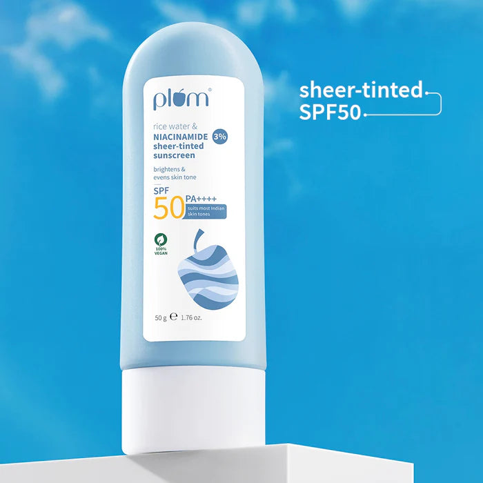 PLUM 3% Niacinamide & Rice Water SPF 50 Sheer-Tinted Sunscreen