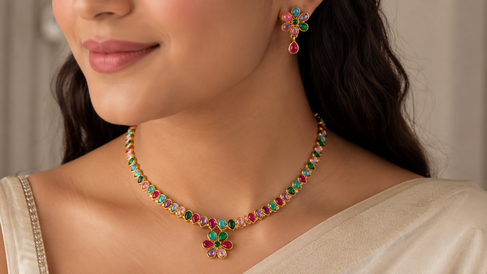 Multi Colored Neck Set
