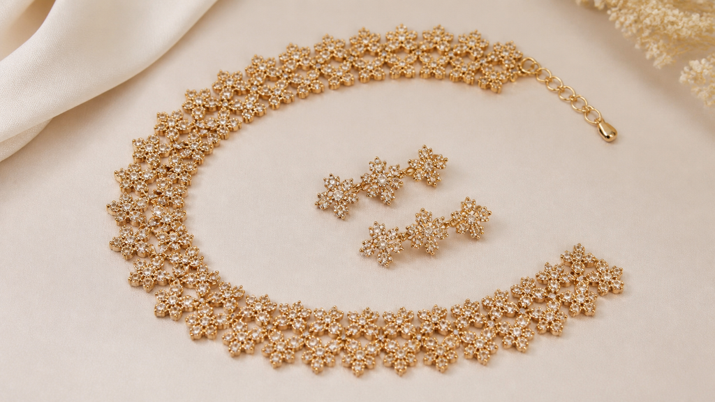 Grand White & Gold Neck Set