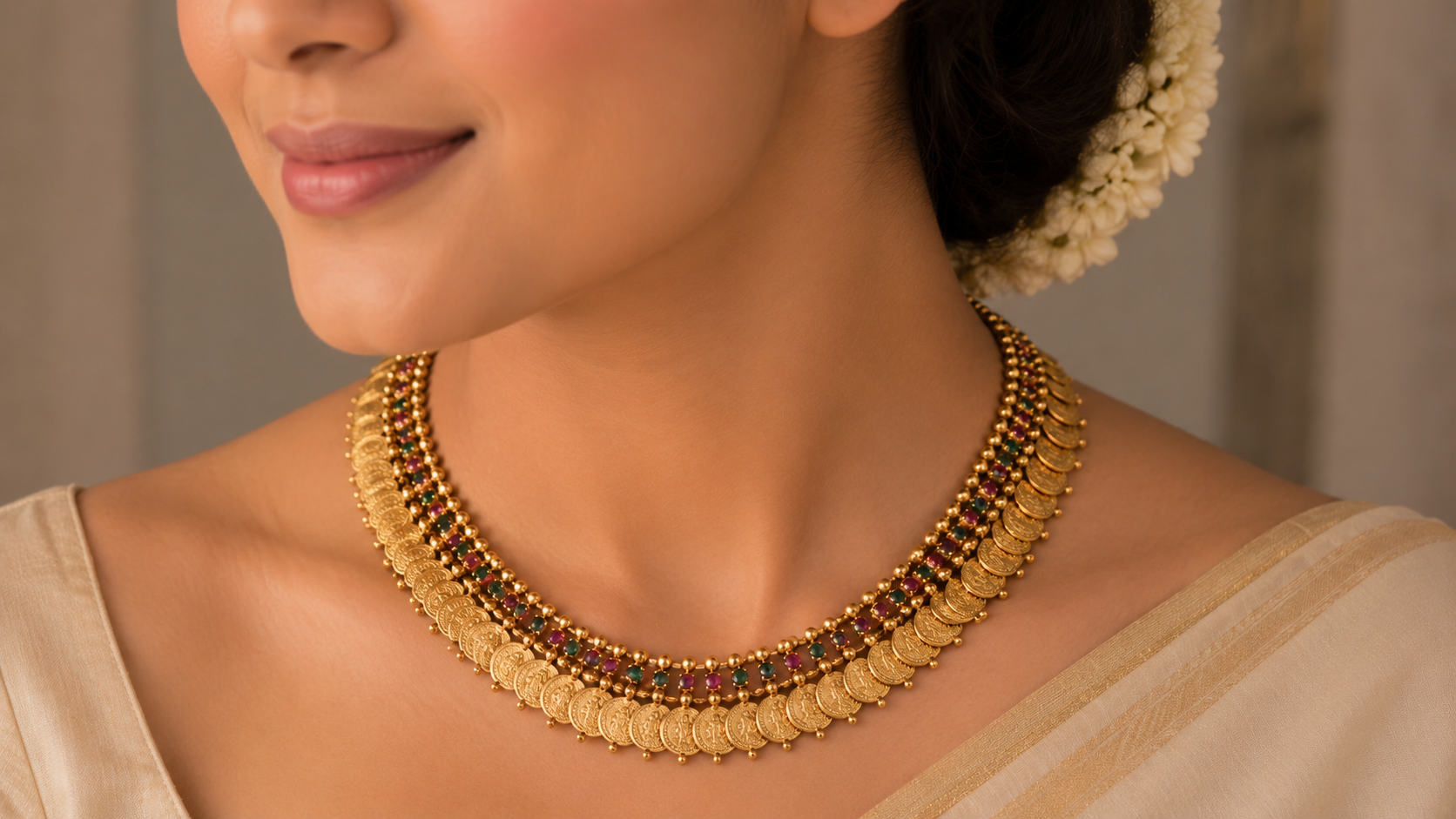 Golden Coin Neck Set