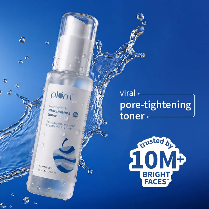PLUM 3% Niacinamide & Rice Water Toner for Bright Skin